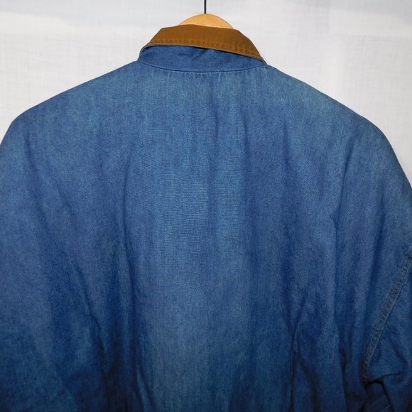 VTG 90s ELLE SPORT Womens 12 Denim Chambray Light Work chore Casual Jacket - Picture 11 of 14